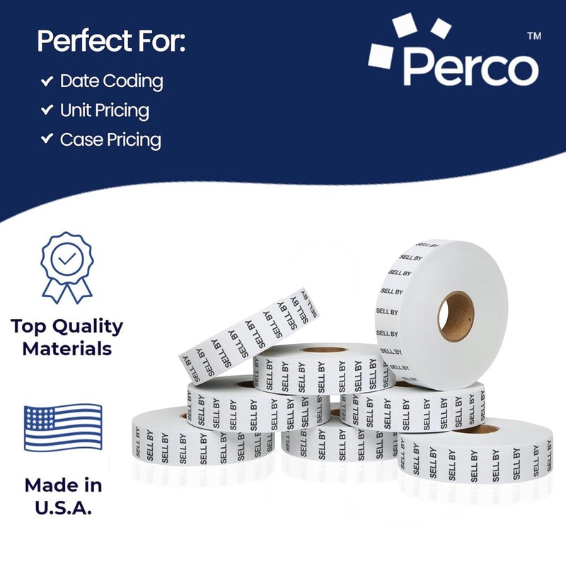 Perco Sell by Labels for Monarch 1131 Price Gun - 8 Rolls, 20,000 Pricemarking Labels - Image 4